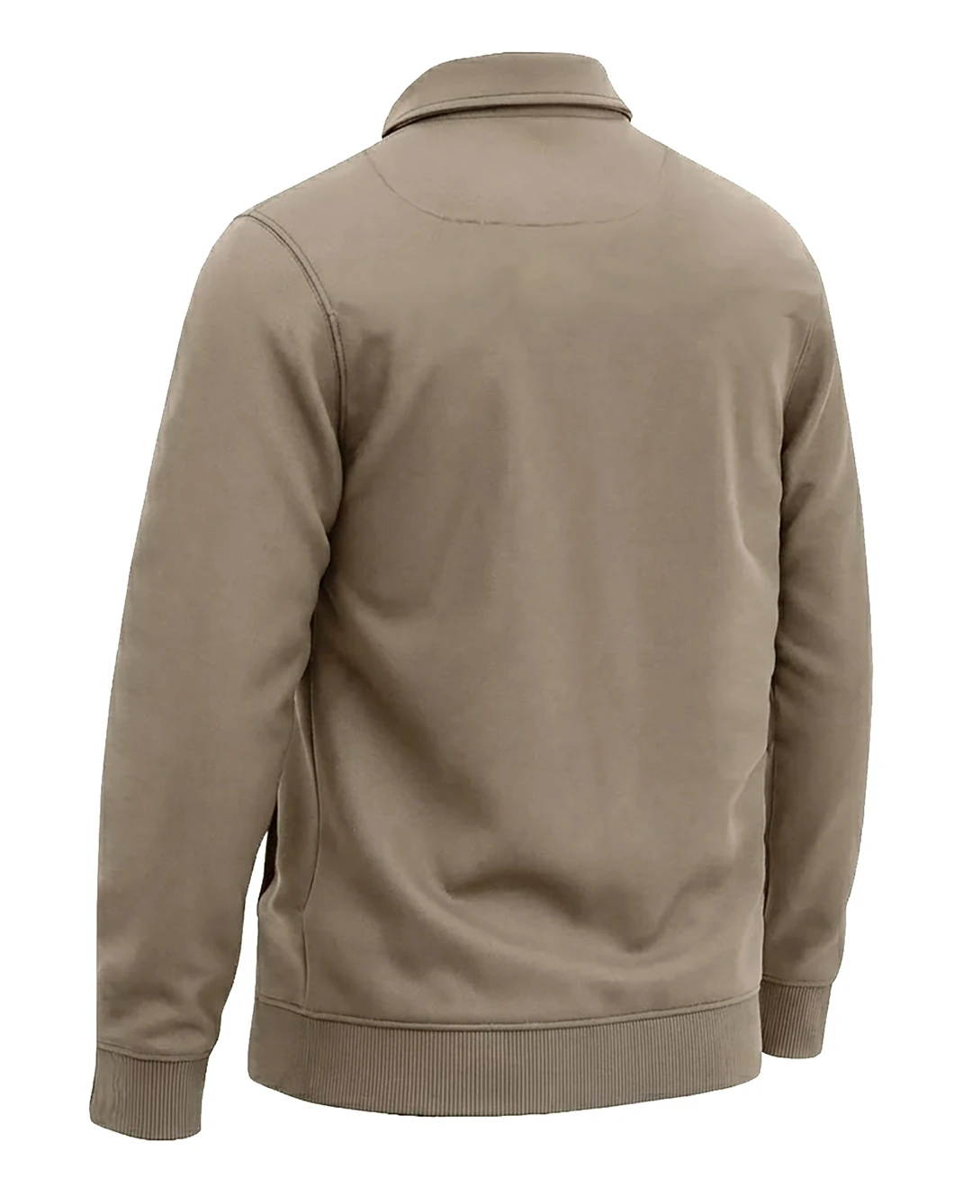 Kışlık Büyük Beden 3 iplik Yarım Fermuarlı Kanguru Cep Sweat - Bej