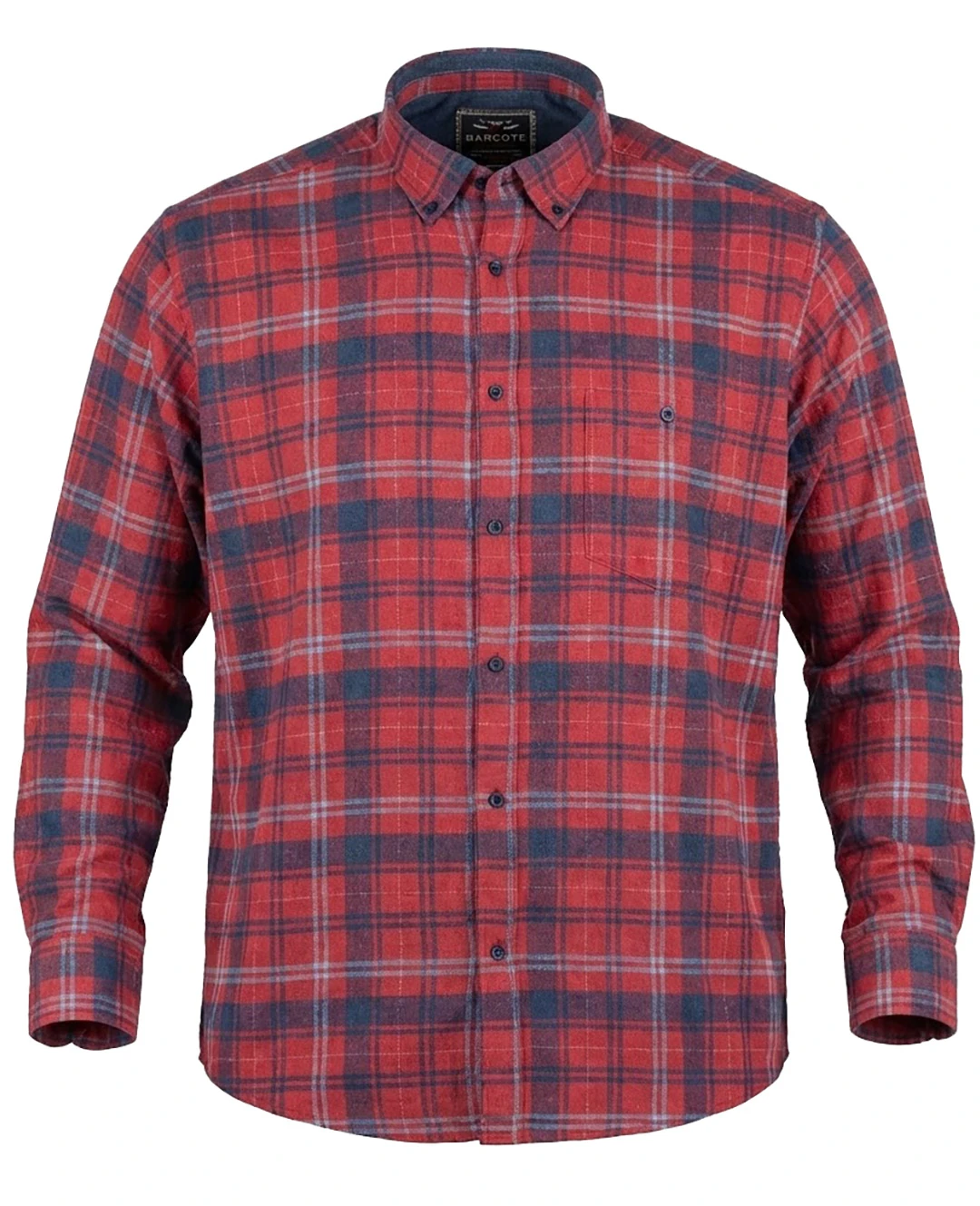 Büyük Beden Pamuklu Ekose Gömlek Düğme Yaka