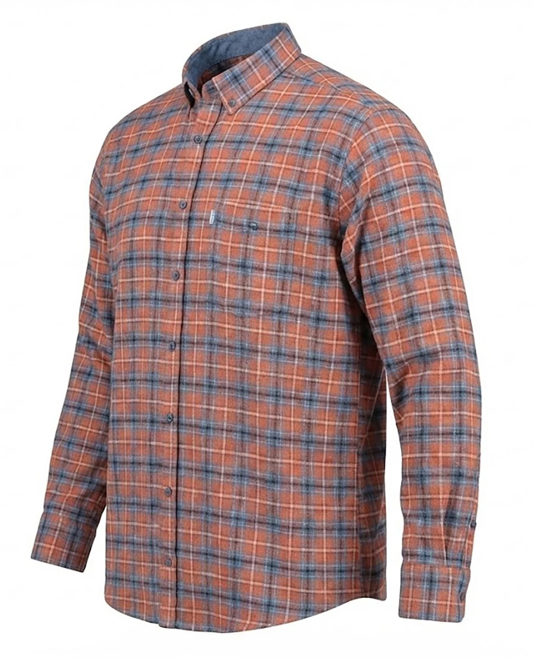 Büyük Beden Pamuklu Ekose Gömlek Düğme Yaka