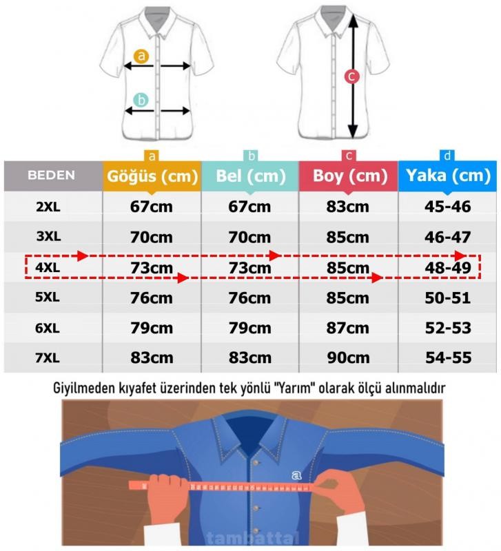 Büyük Beden Erkek Gömlek İnce Ekose Kısa Kol