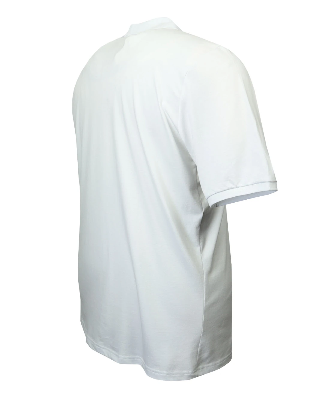 Büyük Beden Likralı Pike Polo Yaka Tişört - Beyaz