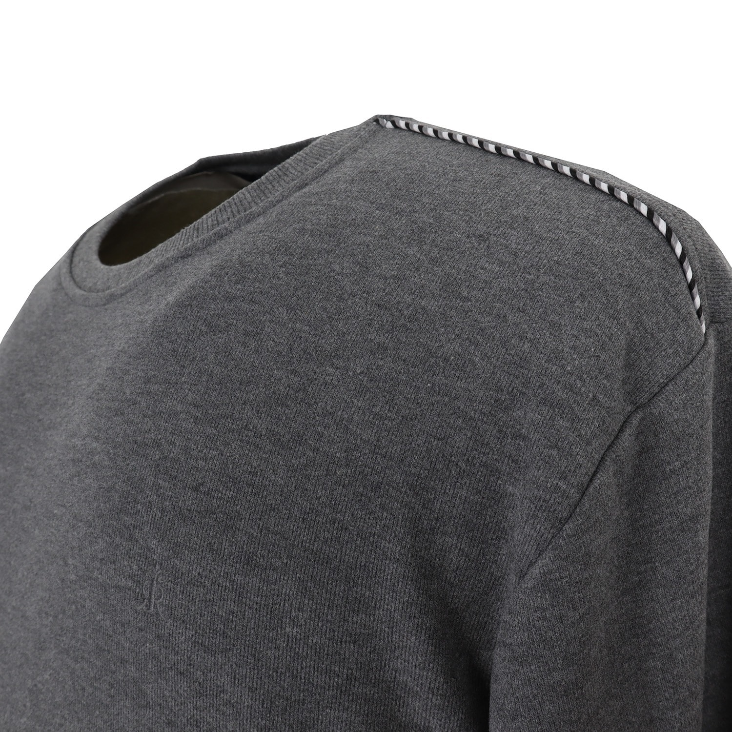 Büyük Beden Bisiklet Yaka Selanik Kazak - Gri