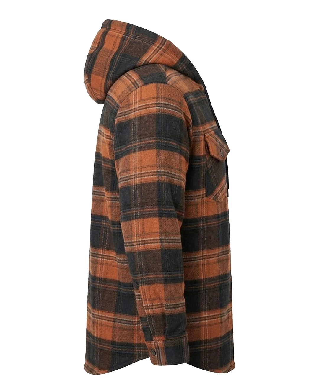 Büyük Beden Kapşonlu Oduncu Sweat Ekose - Kremit