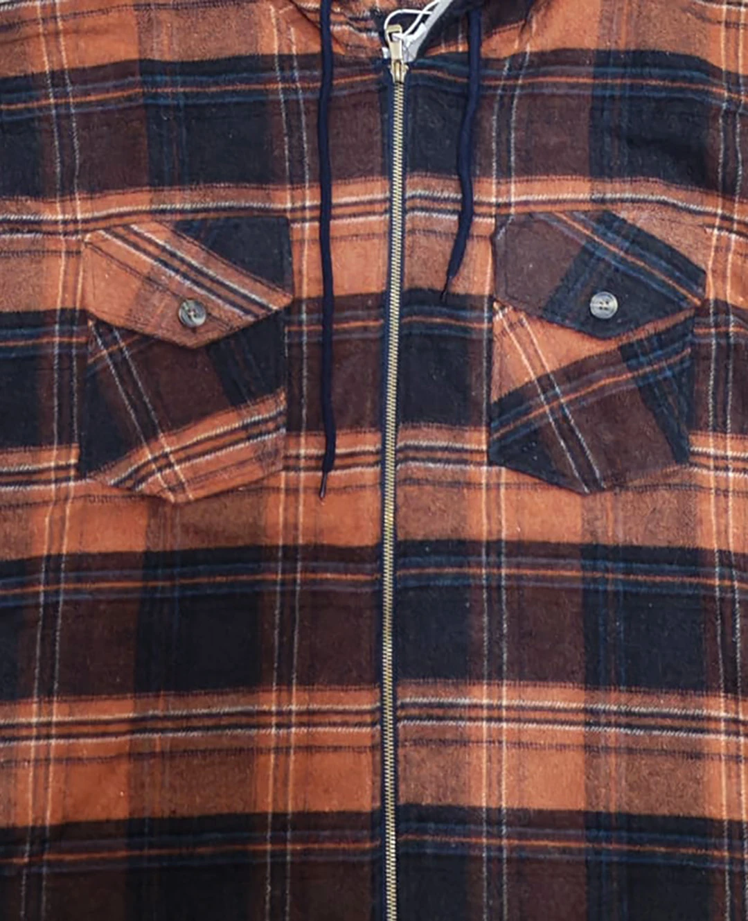 Büyük Beden Kapşonlu Oduncu Sweat Ekose - Kremit