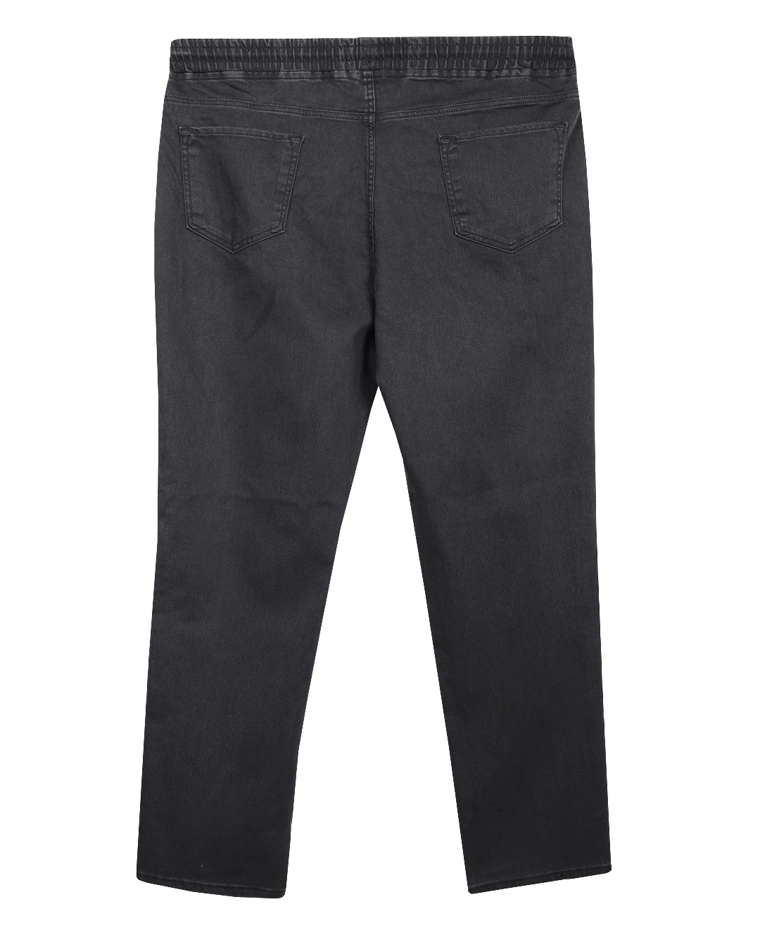 Kışlık Büyük Beden Bağcıklı Denim Pantolon - Antrasit