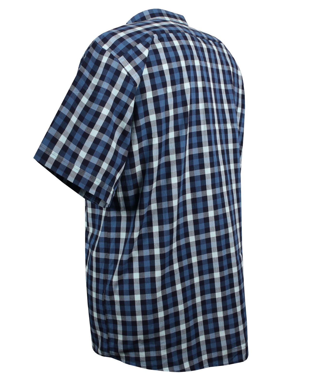 Plus Size Cotton Short Sleeve Shirt Plaid