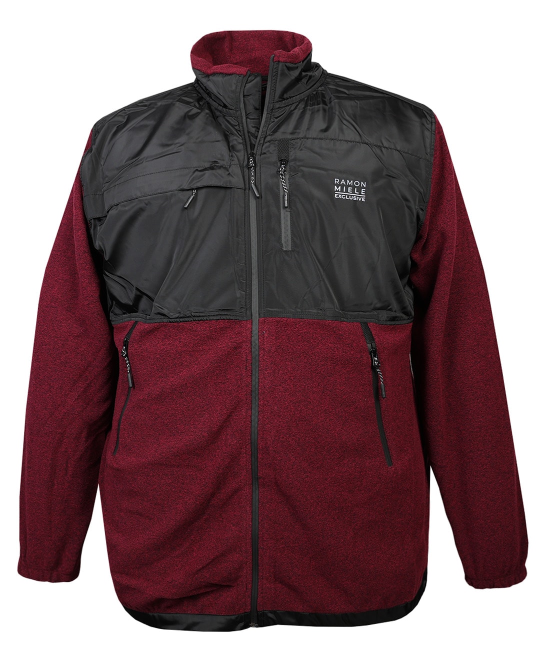 Büyük Beden Dik Yaka Parçalı Polar Sweat