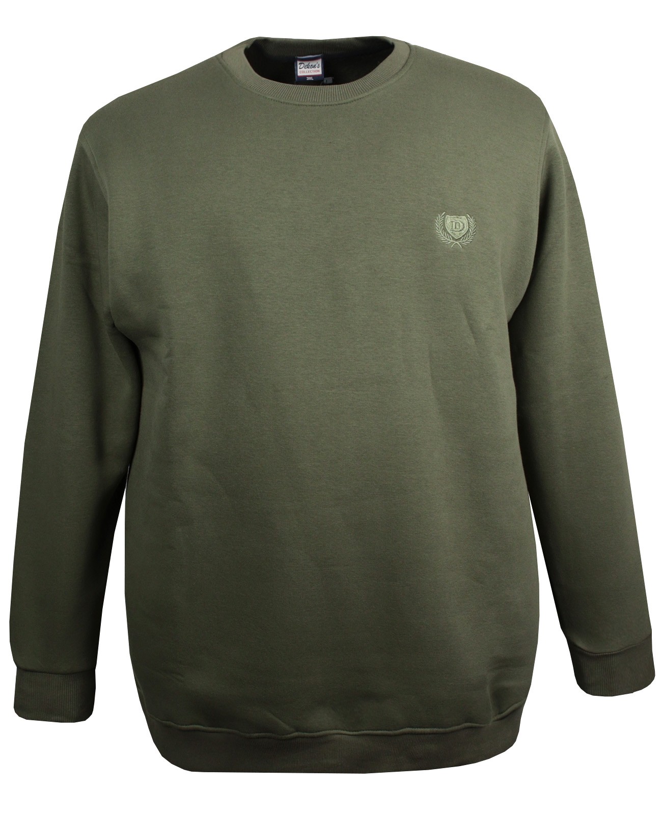 Plus Size Men's Sweat 3 Yarn Bis.Collar Khaki