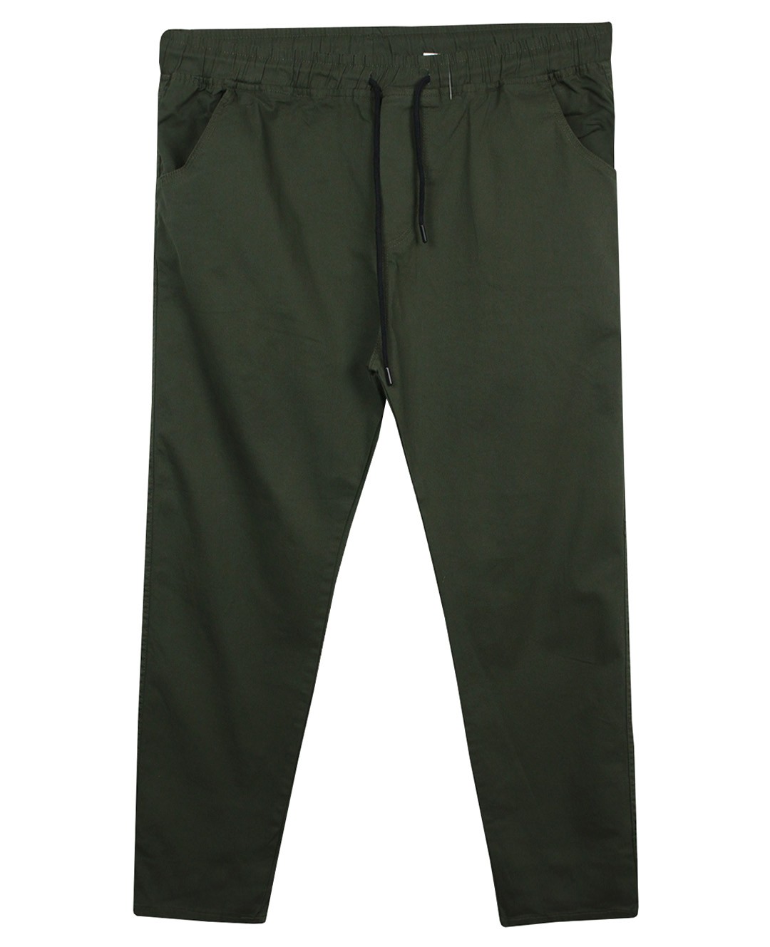 Plus Size Lace-up Gabardine Pants Khaki