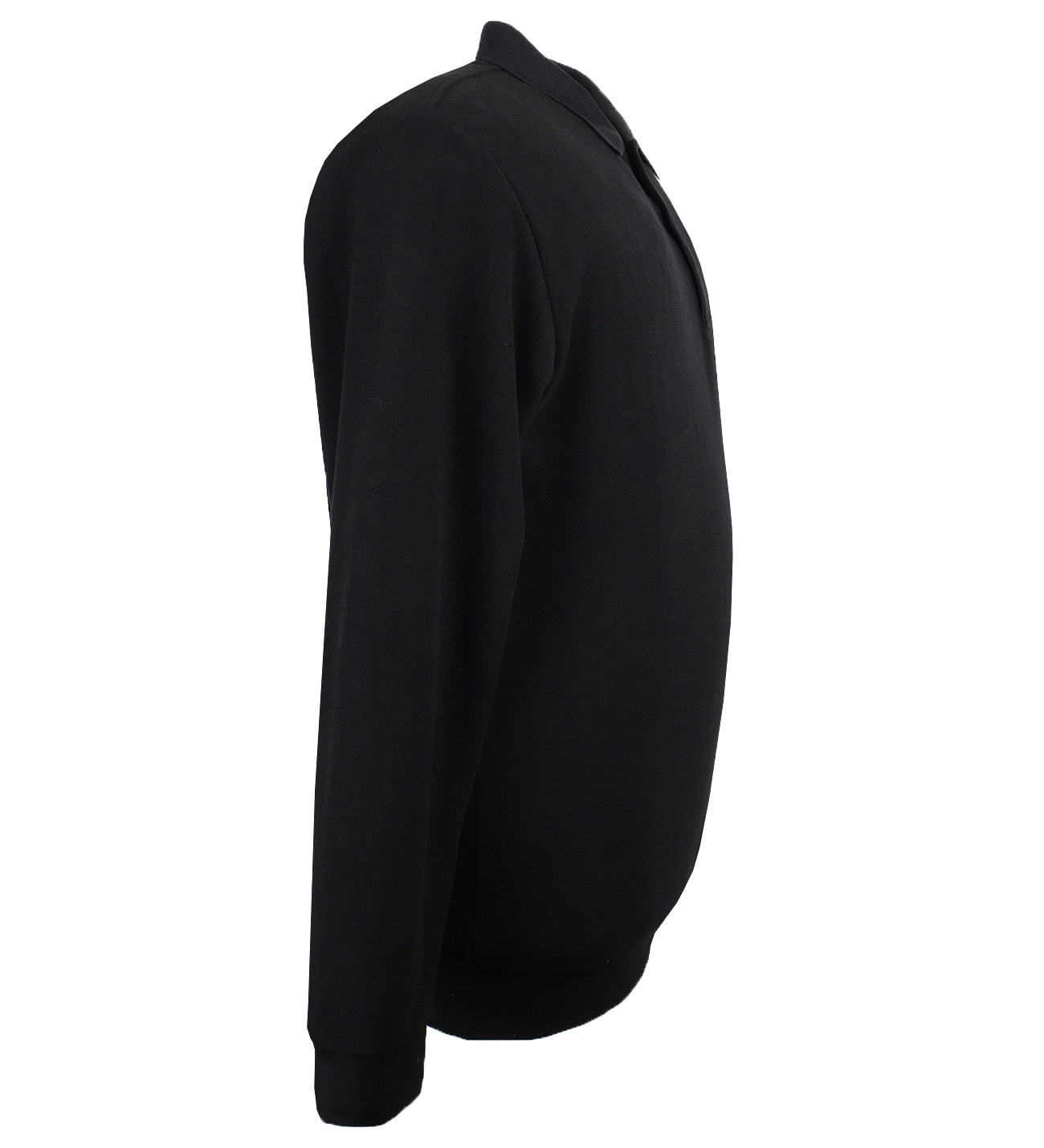 Büyük Beden Polo Yaka Selanik Kazak - Siyah