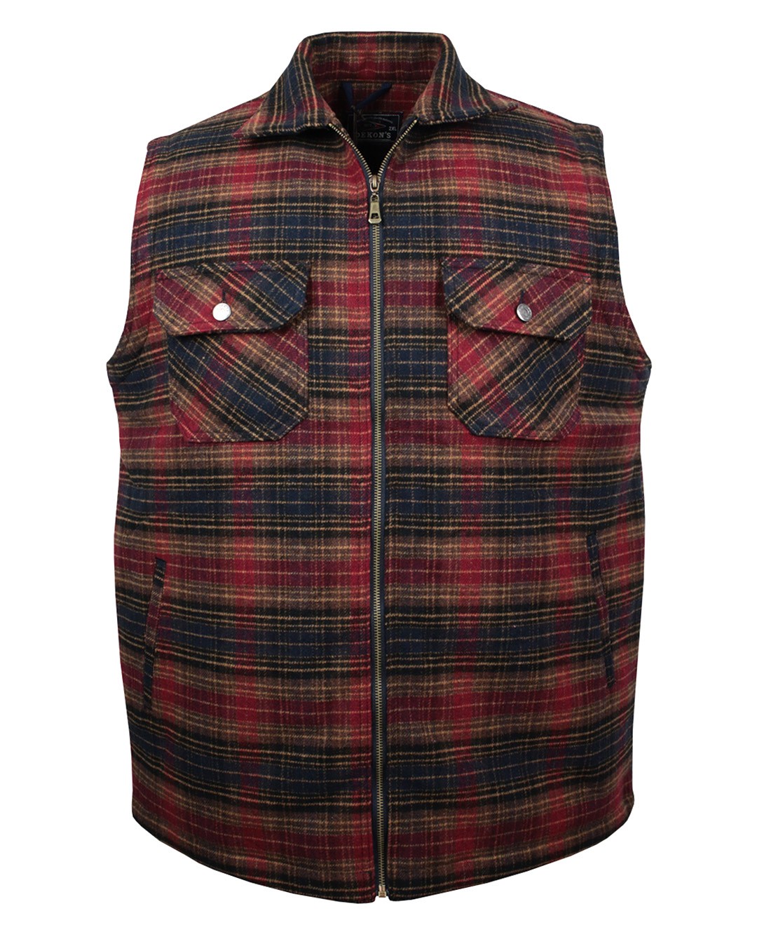 Plus Size Lumberjack Plaid Vest Burgundy