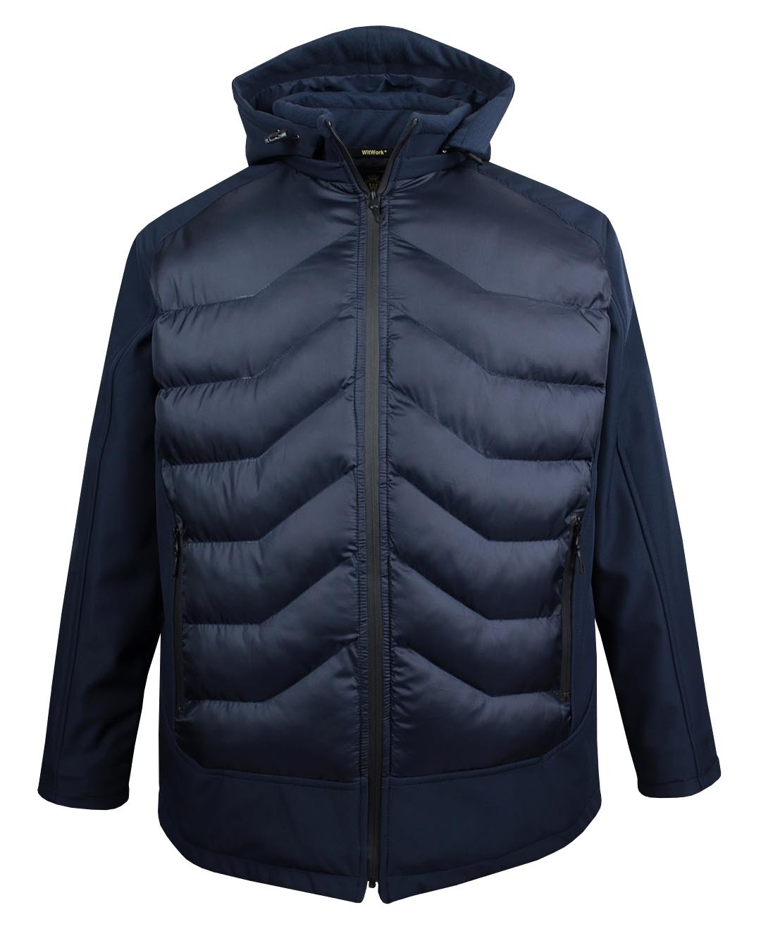 Plus Size Padded Softshell Coat Navy Blue