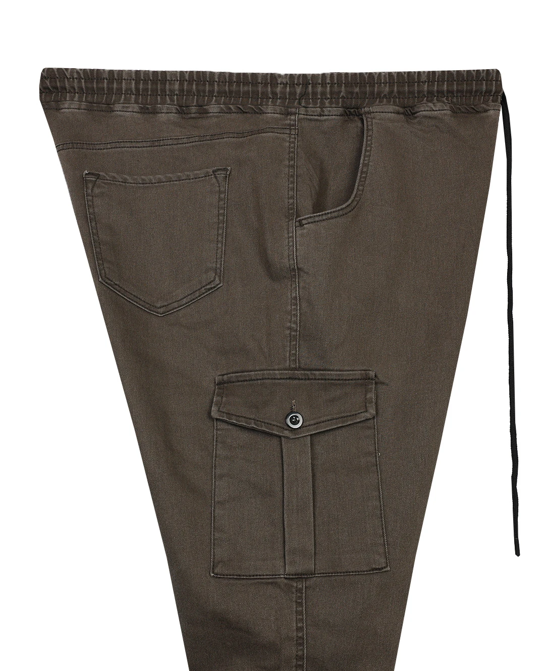 Kışlık Büyük Beden Jogger Kot Pantolon Paça Lastikli - Koyu Toprak