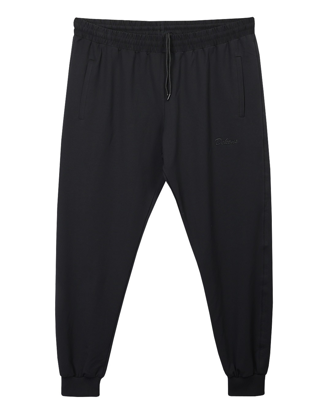 Ribbed Plus Size Tracksuit Bottom Dekons Black