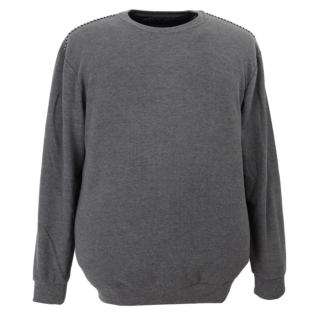 Büyük Beden Bisiklet Yaka Selanik Kazak - Gri