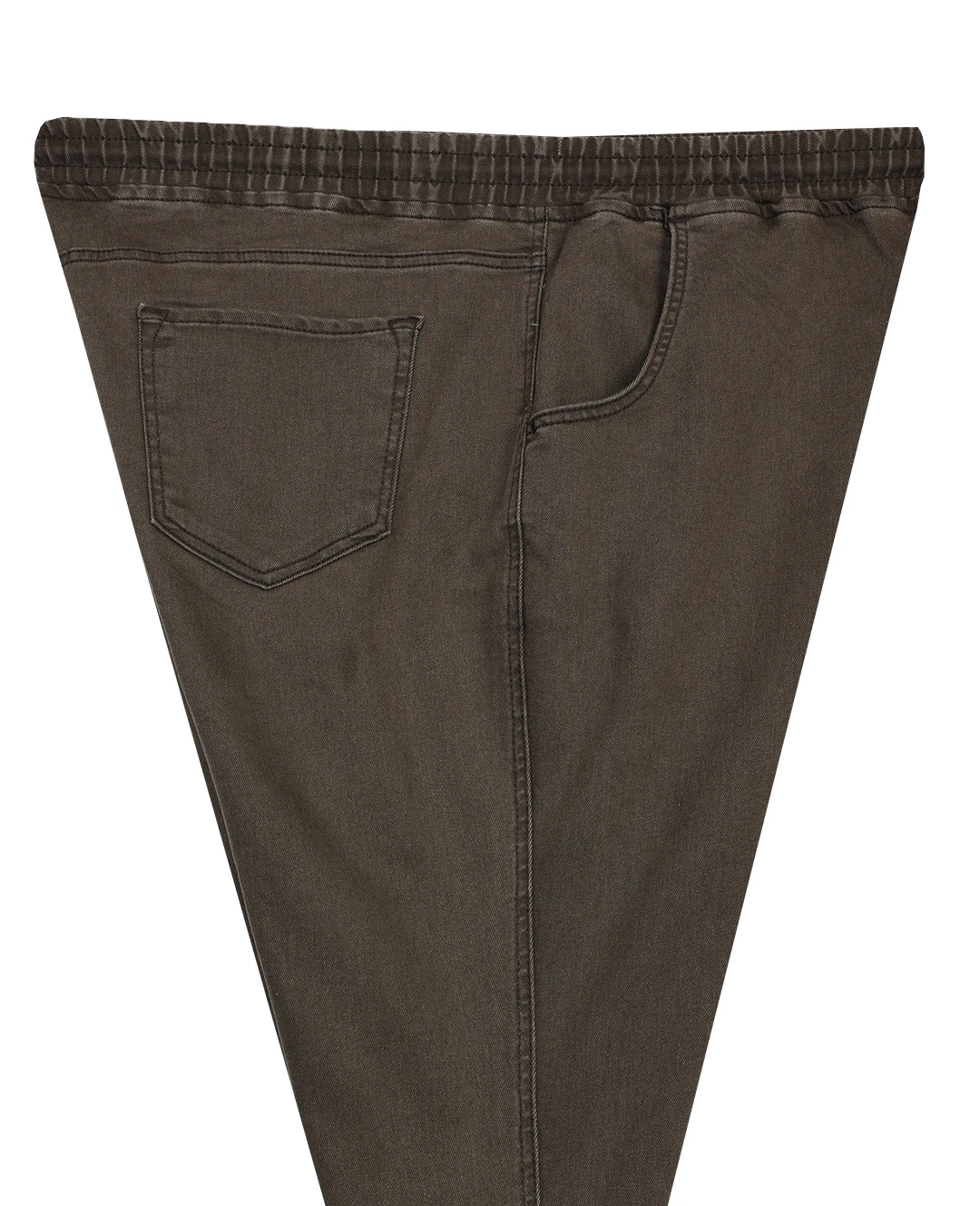 Kışlık Büyük Beden Bağcıklı Denim Pantolon - Koyu Toprak