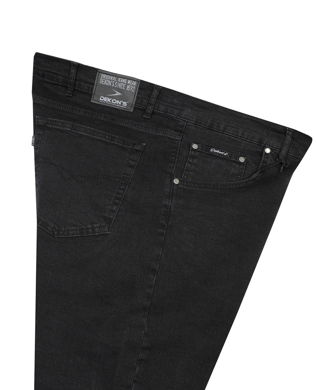 Büyük Beden Likralı Kot Pantolon Dekons 506 Black+Black