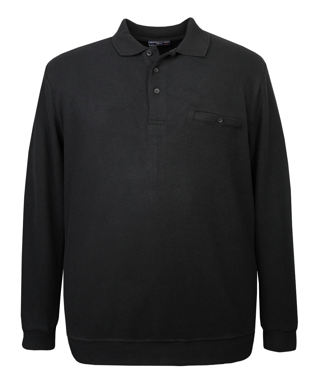 Cepli Büyük Beden Polo Yaka Selanik Sweatshirt