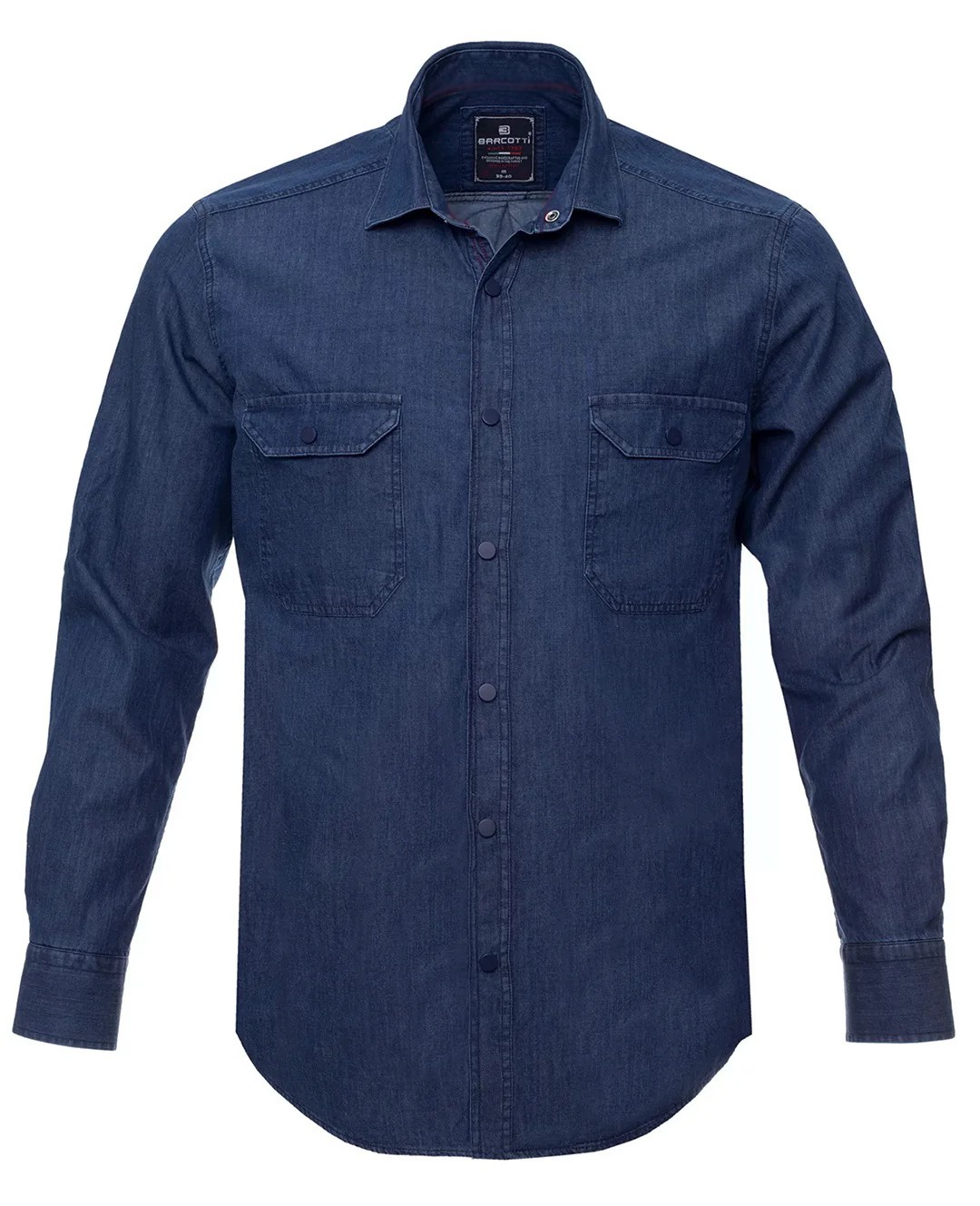 Winter Plus Size Denim Shirt Long Sleeve Blue