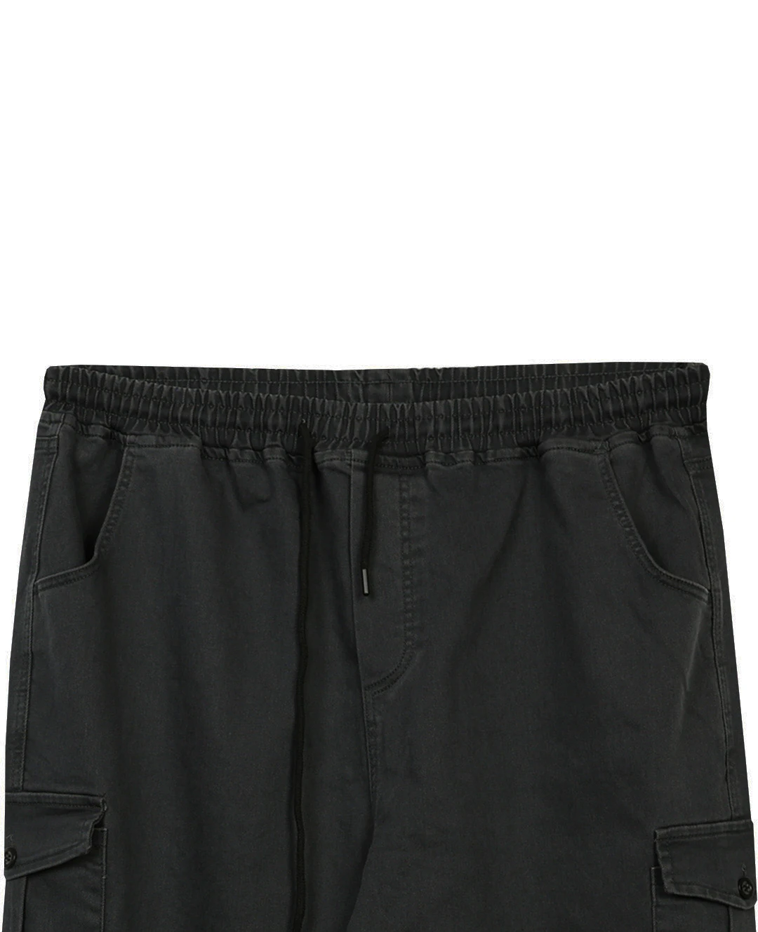 Kışlık Kargo Cepli Büyük Beden Bağcıklı Denim Pantolon - Siyah