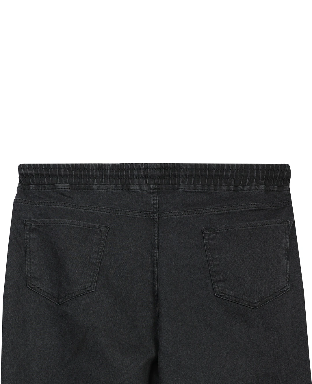 Kışlık Büyük Beden Bağcıklı Denim Pantolon - Siyah