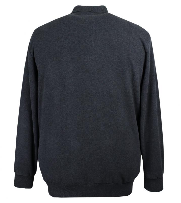 Büyük Beden Polo Yaka Selanik Kazak - Antrasit