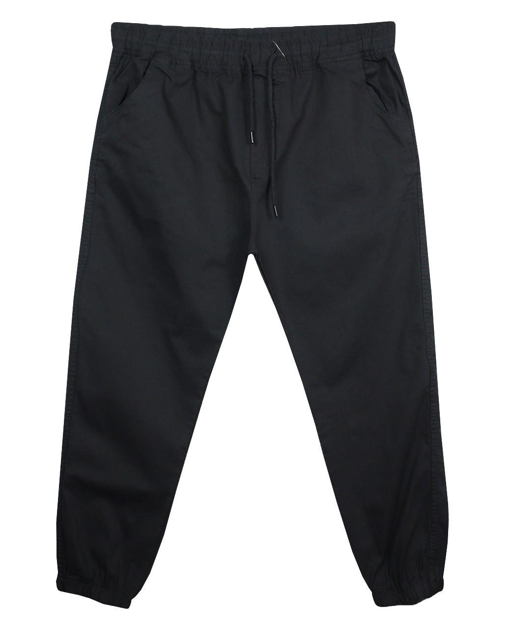 Plus Size Lace-up Jogger Pants Black