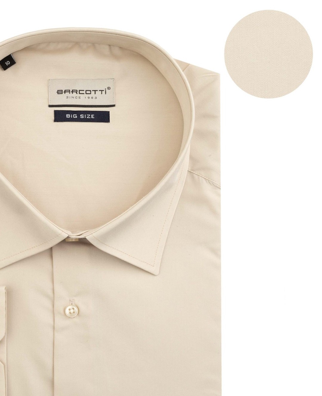 Süper Size  Klasik Gömlek Uzun Kol 10XL-11XL-12XL - Bej