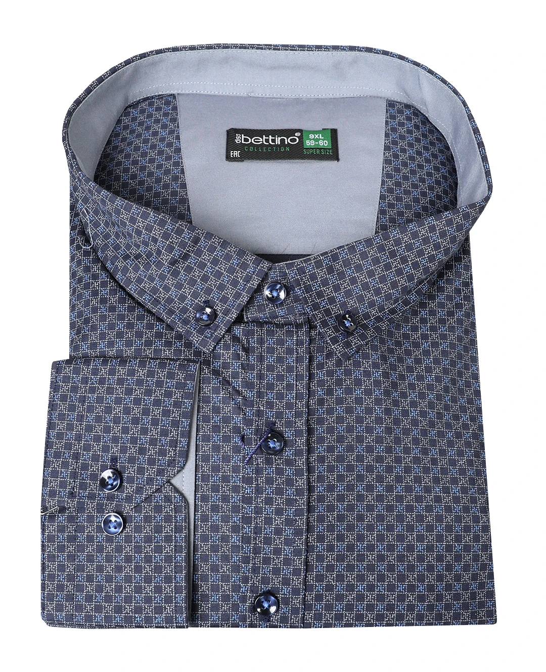 Likralı Süper Size Gömlek Düğme Yaka Uzun Kol