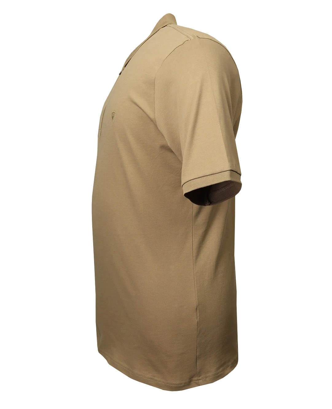 Büyük Beden Likralı Pike Polo Yaka Tişört - Bej