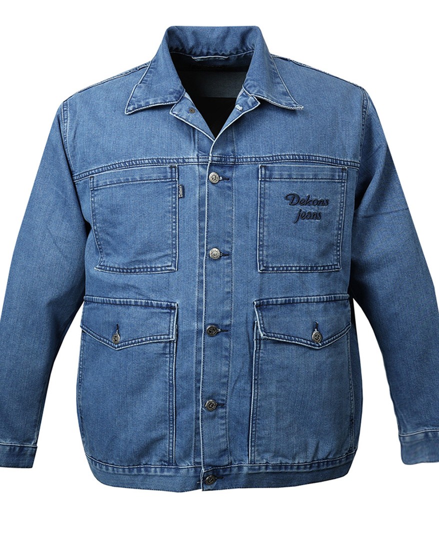 Plus Size Denim Jacket Dekons Symbol Blue