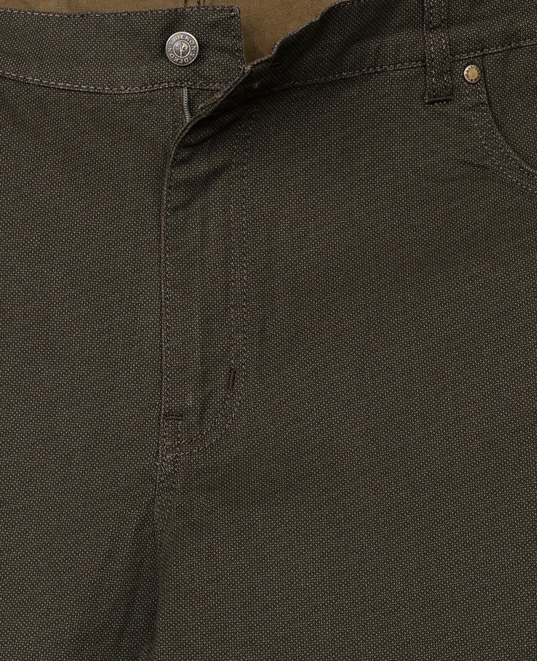 Büyük Beden Gabardin Pantolon Baskılı Düşük Bel - Kahverengi