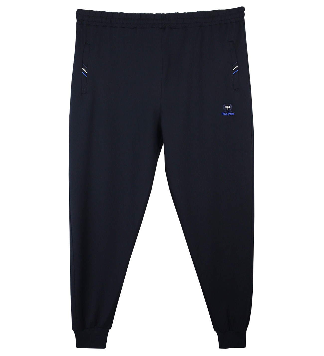 Men's Plus Size Tracksuit Bottoms 2 thread Navy Blue Ribbed