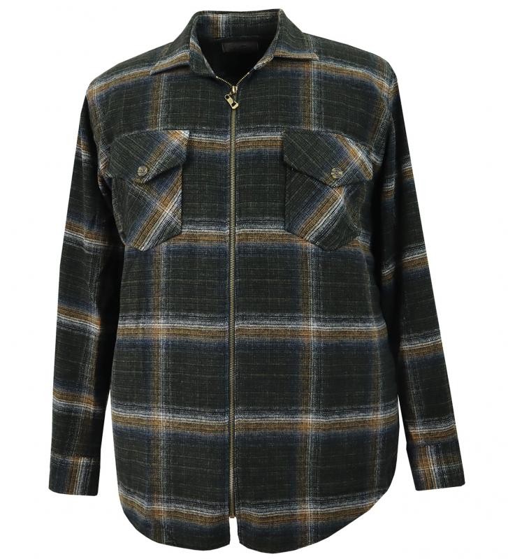 Oversized Plaid Zippered Lumberjack Shirt