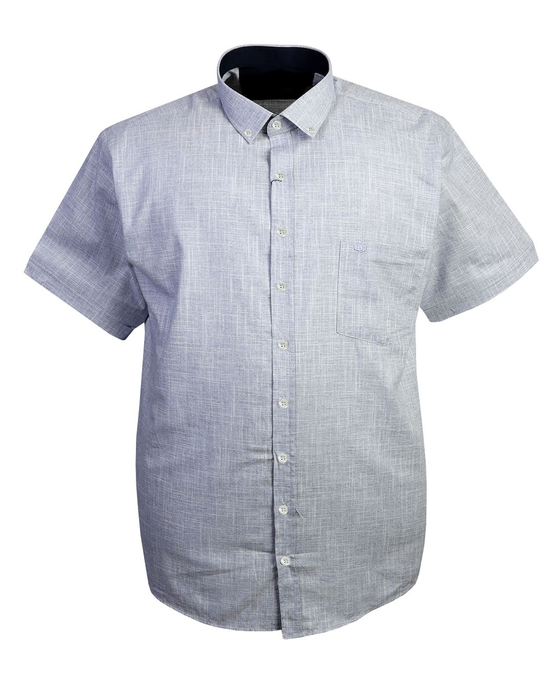 Süper Size Keten Gömlek Kısa Kol 8XL-12XL - Lacivert