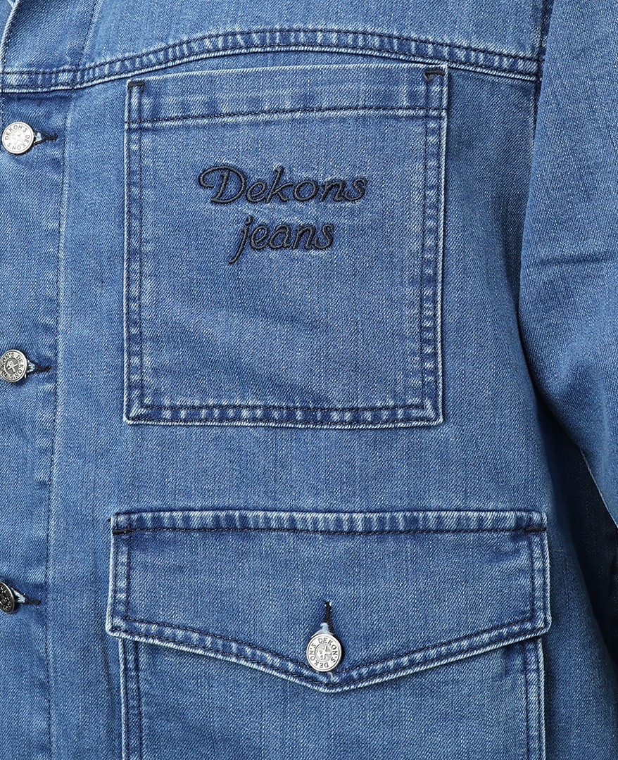 Plus Size Denim Jacket Dekons Symbol Blue