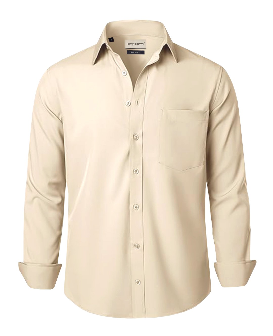 Süper Size  Klasik Gömlek Uzun Kol 10XL-11XL-12XL - Bej