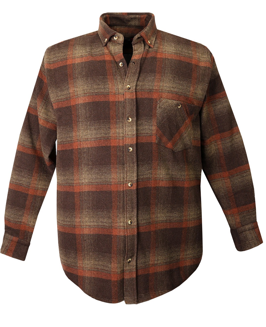 Plus Size Winter Lumberjack Plaid Shirt Coffee