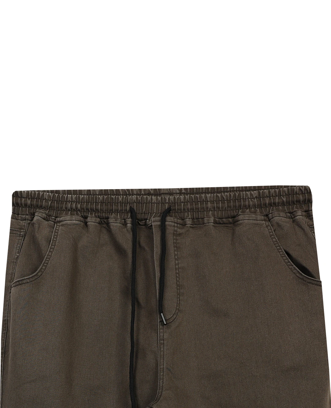 Kışlık Büyük Beden Bağcıklı Denim Pantolon - Koyu Toprak