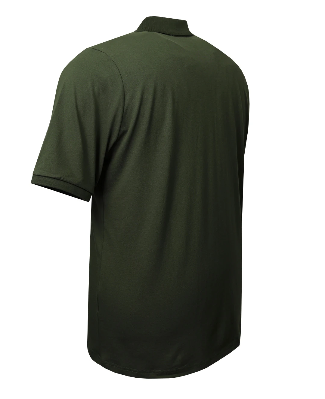 Büyük Beden Likralı Pike Polo Yaka Tişört - Haki Yeşil