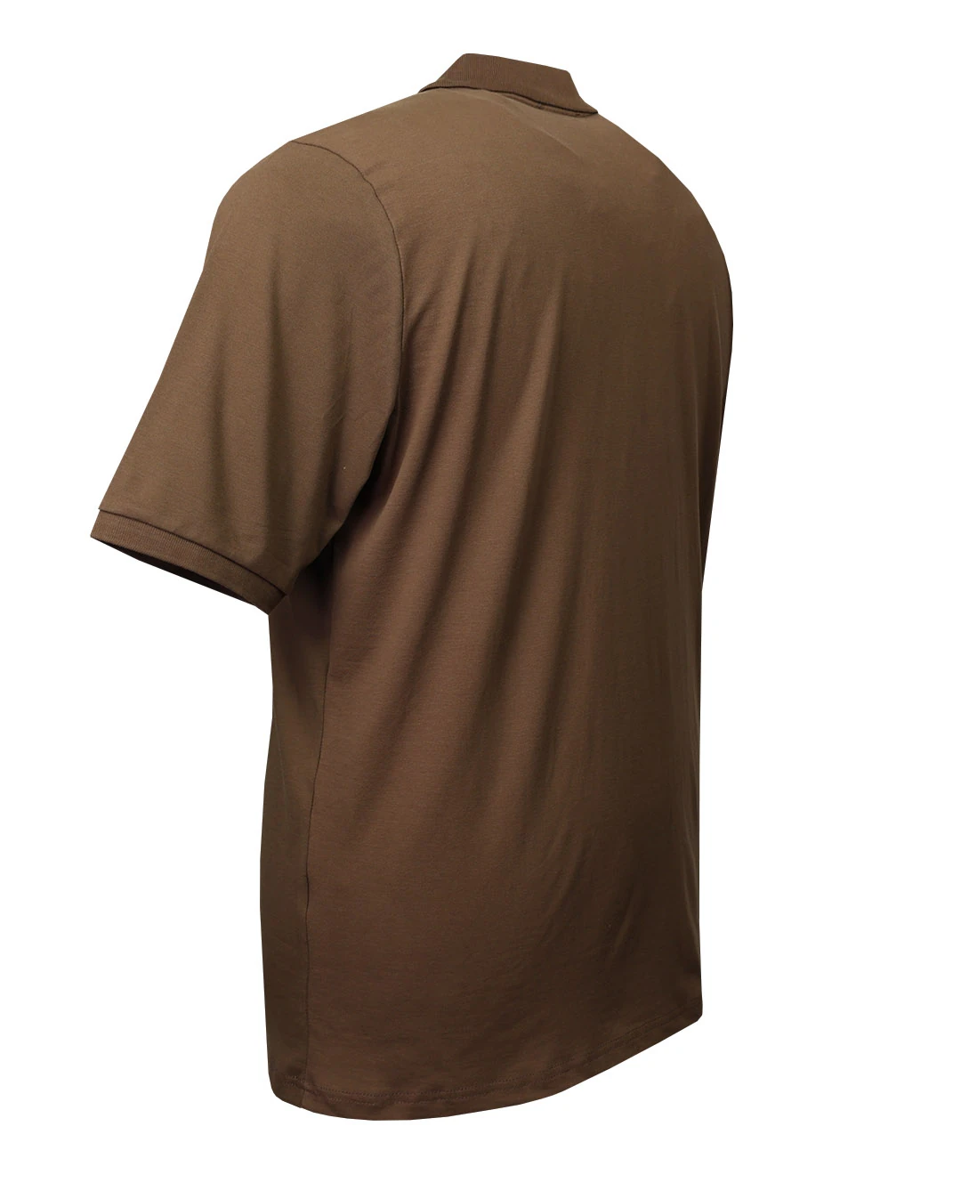 Büyük Beden Likralı Pike Polo Yaka Tişört - Kahverengi