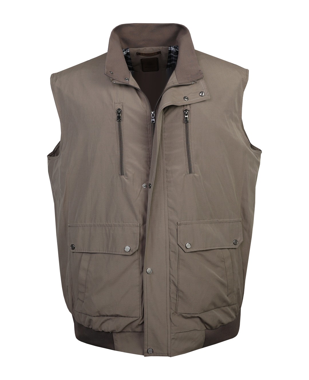Plus Size Cotton Shirt Collar Seasonal Coat - Dark Beige