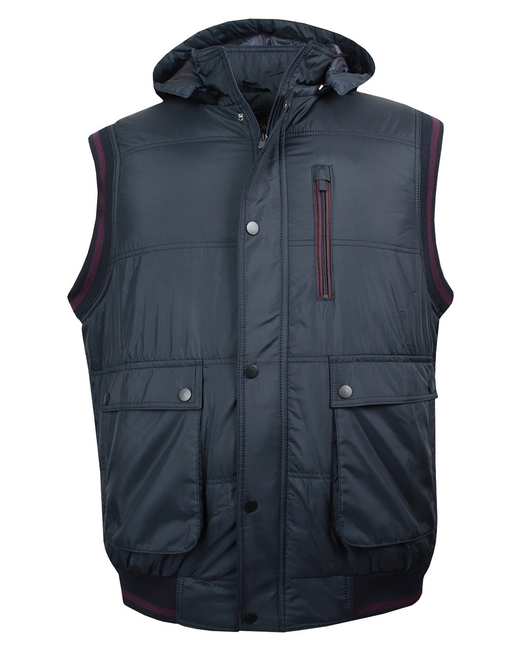 Super Size Hooded Vest Navy Blue 7XL-13XL