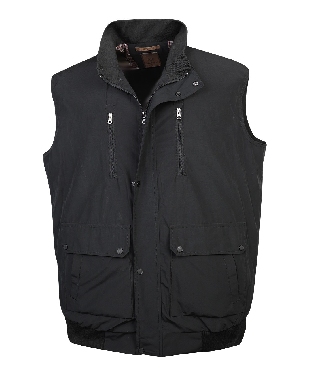 Plus Size Cotton Shirt Collar Seasonal Coat - Black