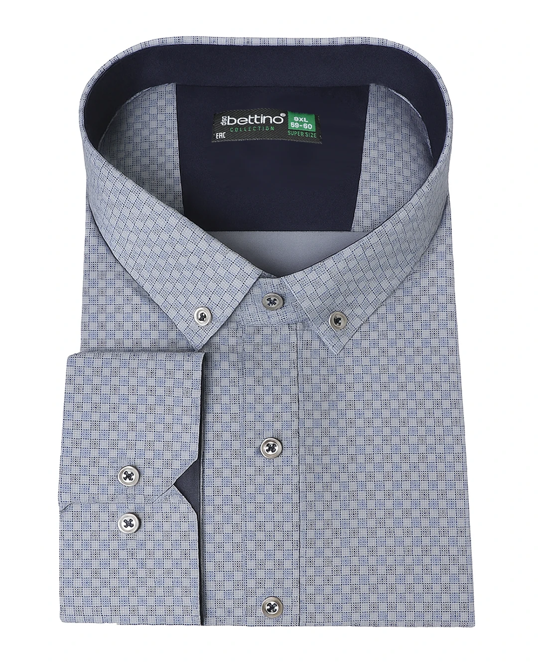 Likralı Süper Size Gömlek Düğme Yaka Uzun Kol