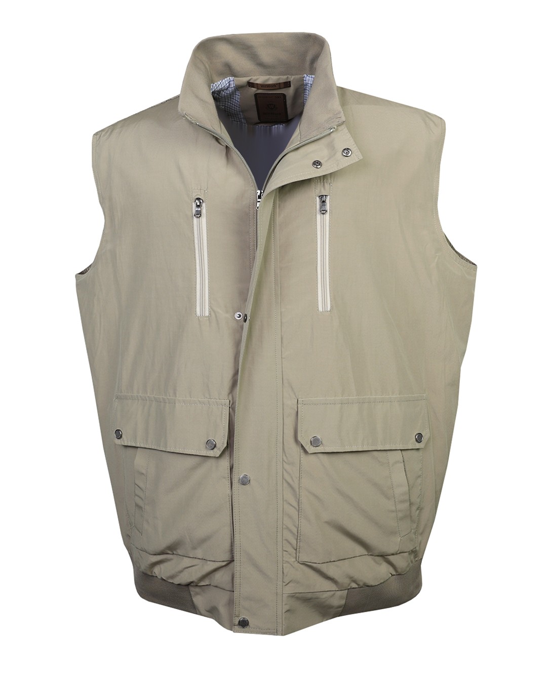 Plus Size Cotton Shirt Collar Seasonal Coat - Stone color