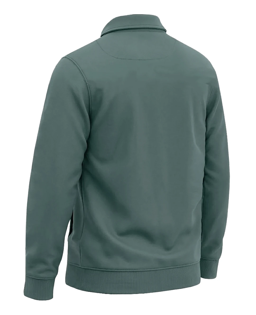 Kışlık Büyük Beden 3 iplik Yarım Fermuarlı Kanguru Cep Sweat - Çağla