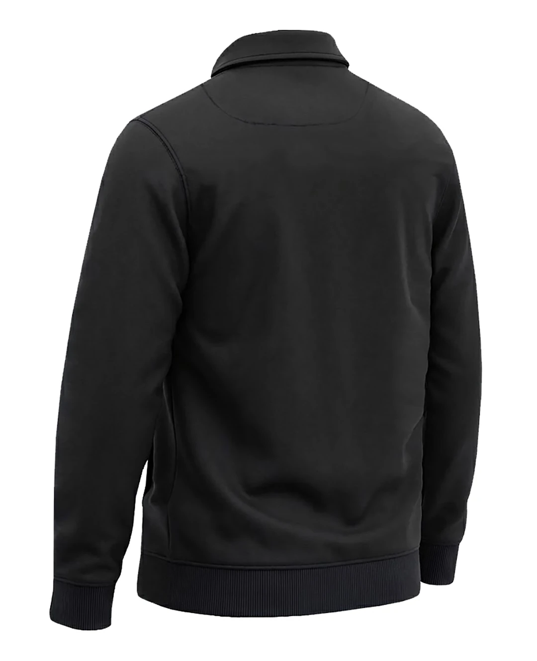 Kışlık Büyük Beden 3 iplik Yarım Fermuarlı Kanguru Cep Sweat - Siyah