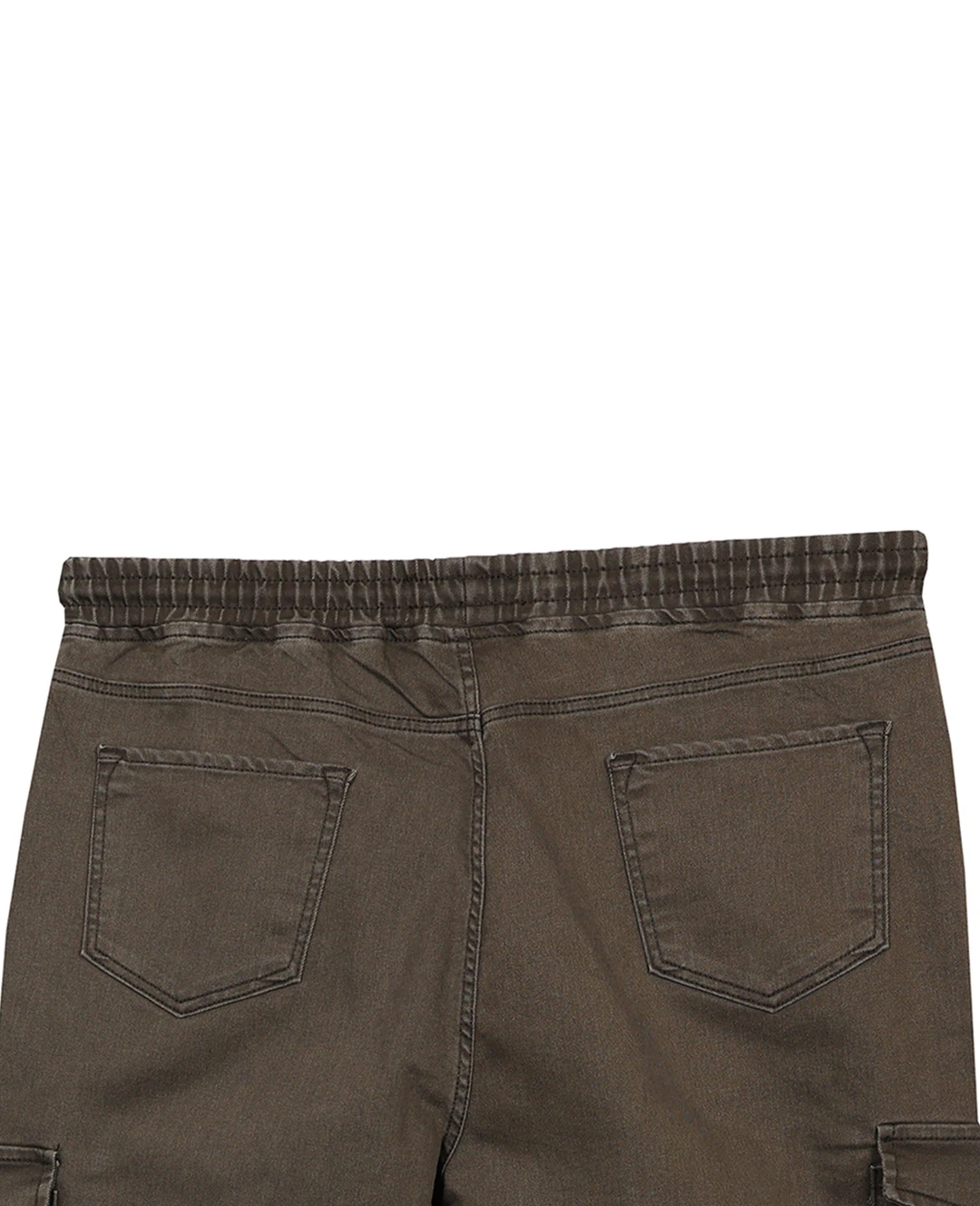 Kışlık Kargo Cepli Büyük Beden Bağcıklı Denim Pantolon - Koyu Toprak