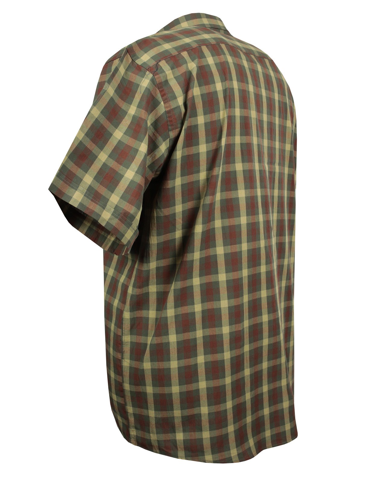 Plus Size Cotton Short Sleeve Shirt Plaid